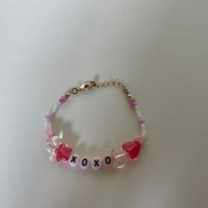 Urban Outfitters Xoxo Heart and Star Beaded Charm Bracelet